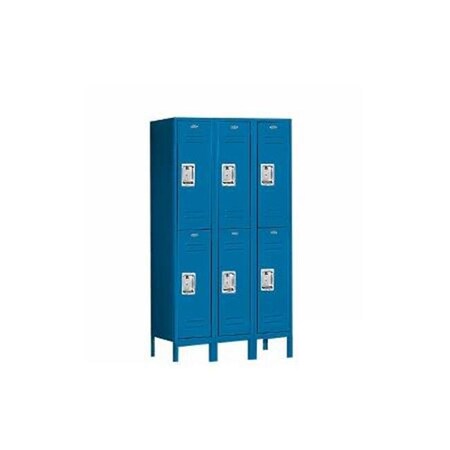 Salsbury Industries Salsbury Industries 62352BL-A 36 in. W x 66 in. H x 12 in. D Standard Metal Locker-Double Tier-3 Wide-Blue-Assembled 62352BL-A